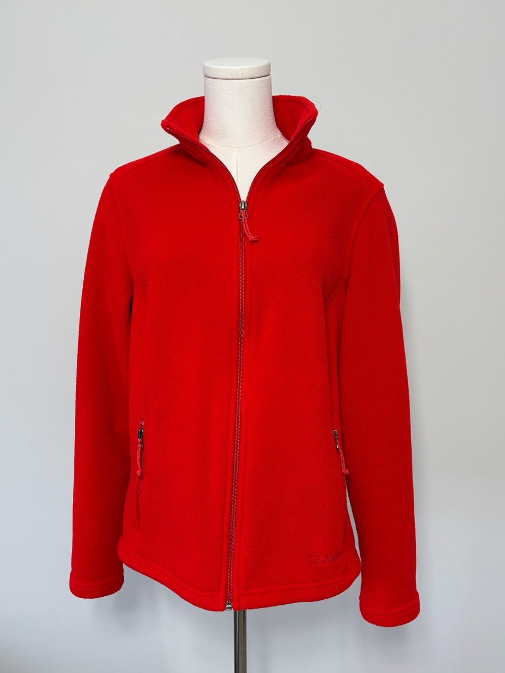 L.L.Bean Women’s Polartec Recycled Full Zip Fleece Jacket Red Medium Regular